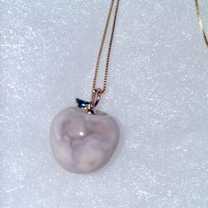 Boho Flower Agate Apple 🍎 Gold Plated over Sterling Silver 24” Neckla…